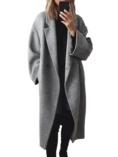 Moniva™ | Manteau Long en Laine Mélangée