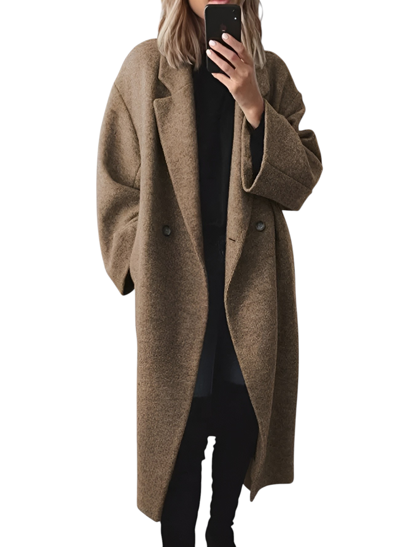 Moniva™ | Manteau Long en Laine Mélangée